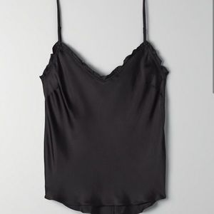 Aritzia - Wilfred Ruffle Tank (rich cognac)